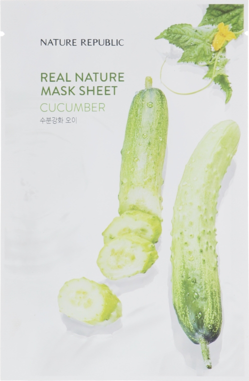 Тканинна маска для обличчя з екстрактом огірка - Nature Republic Real Nature Mask Sheet Cucumber — фото N1
