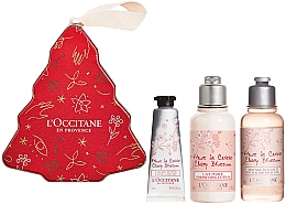 Парфумерія, косметика Набір - L'Occitane Cherry Blossom Tree (sh/gel/35ml + b/lot/35ml + h/cr/10ml)