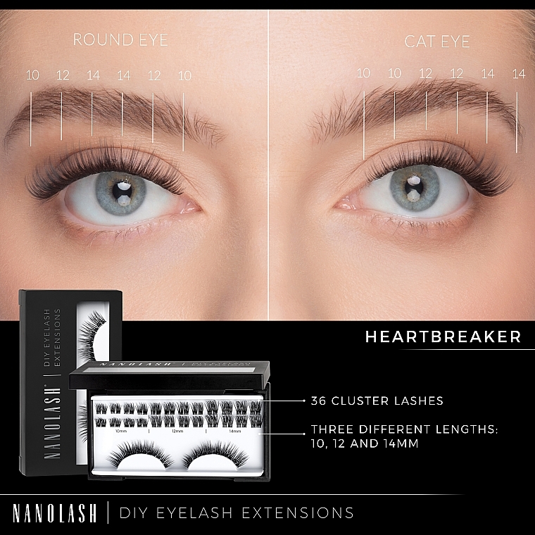 Накладные ресницы - Nanolash Diy Eyelash Extensions Heartbreaker — фото N5