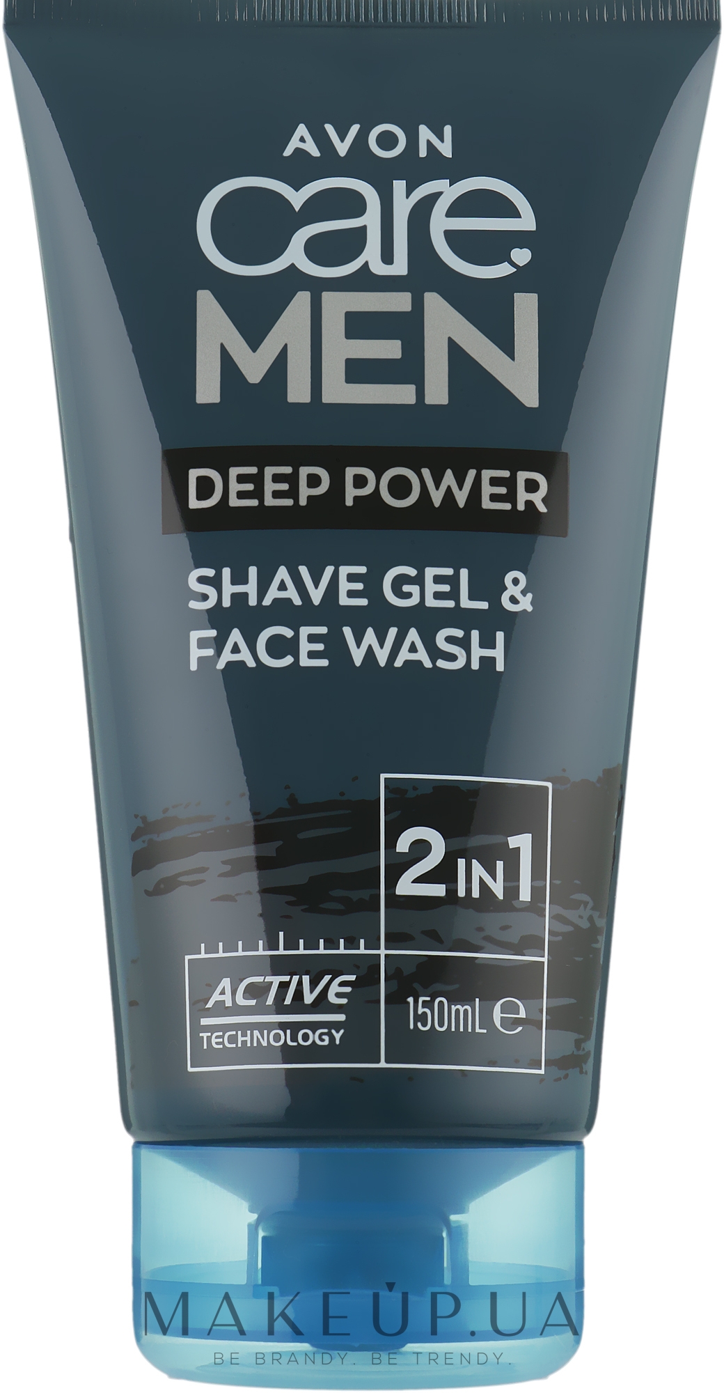 Гель для бритья и очищения лица 2 в 1 - Avon Care Men Deep Power — фото 150ml