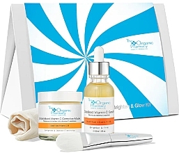 Парфумерія, косметика Набір для догляду за шкірою обличчя - The Organic Pharmacy Brighten & Glow Kit (ser/30ml + mask/60ml + towel)