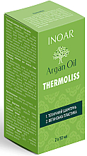 Набір "Веганська нанопластика для натурального волосся", на 1 процедуру - Inoar Argan Oil Thermoliss (shmp/50ml + keratin/50ml) — фото N5