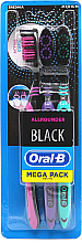 Духи, Парфюмерия, косметика Зубная щетка, средней жесткости, "Всесторонняя чистка", розовая + фиолетовая + бирюзовая - Oral-B Allrounder Black Medium