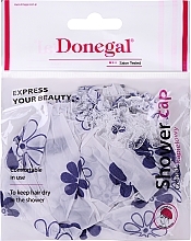 Шапочка для душу, 9298, біла з фіолетовими квітами - Donegal Shower Cap — фото N1