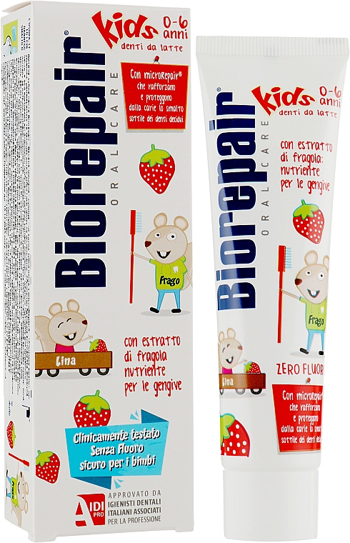 Дитяча зубна паста "Веселе мишеня" - BioRepair Kids Topo Gigio Cartoon — фото N5