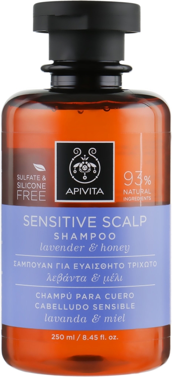 Шампунь для чувствительной кожи головы с лавандой и медом - Apivita Sensitive Scalp Shampoo With Lavender & Honey