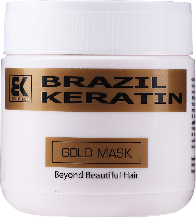Відновлювальна маска для пошкодженого волосся - Brazil Keratin Anti Frizz Gold Mask — фото N3