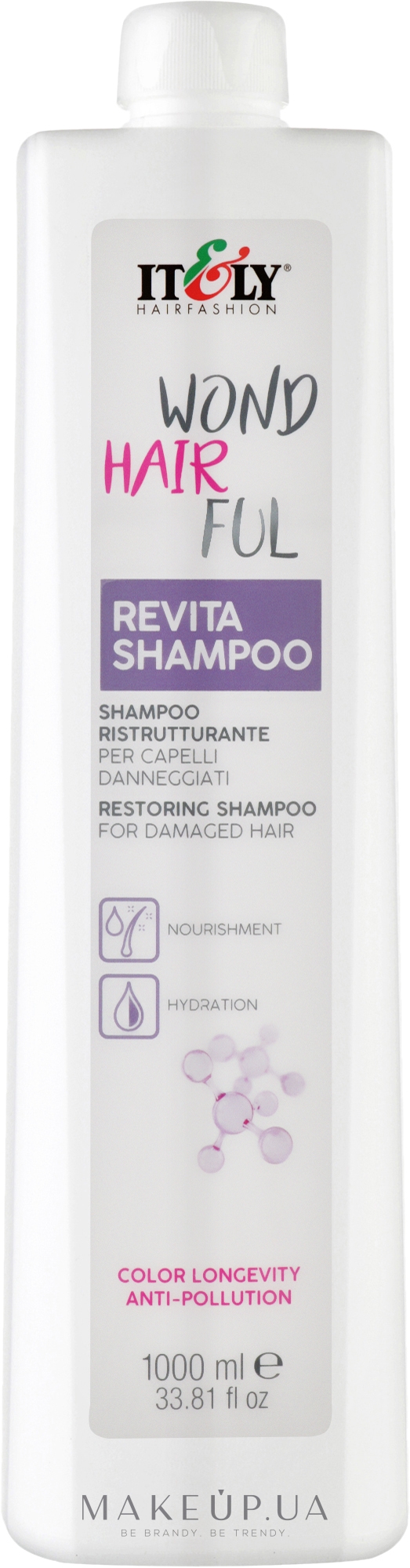 Відновлювальний шампунь для волосся - Itely Hairfashion WondHairFul Revita Shampoo — фото 1000ml