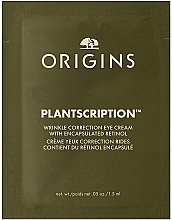 ПОДАРОК! Антивозрастной крем для кожи вокруг глаз с витамином А - Origins Plantscription Wrinkle Correction Eye Cream with Encapsulated Retinol (пробник) — фото N1