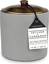 Парфумерія, косметика Ароматична свічка "Ветивер і кардамон", 3 ґноти - Paddywax Hygge Ceramic Candle Grey Vetiver & Cardamom
