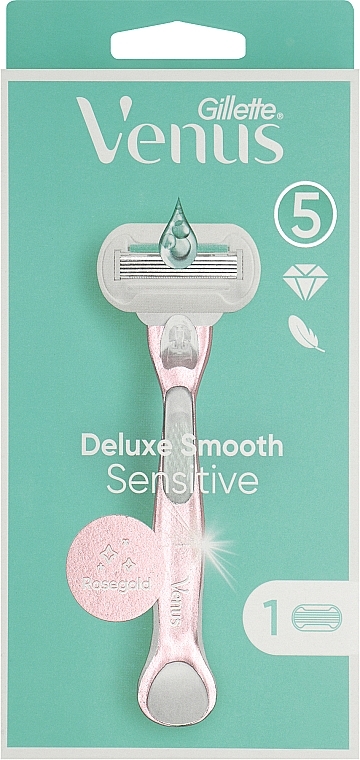 Женская бритва с 1 сменным лезвием - Gillette Venus Deluxe Smooth Sensitive