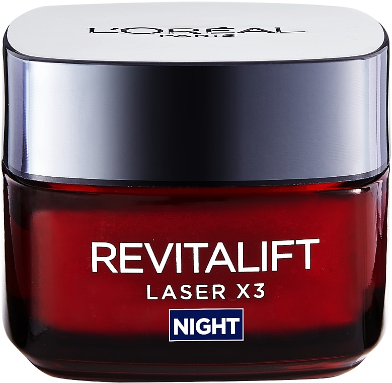 Ночной антивозрастной крем-уход тройного действия для кожи лица - L'Oreal Paris Revitalift Laser Х3 