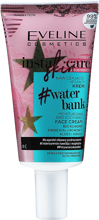 Зволожувальний крем для обличчя - Eveline Cosmetics Insta Skin Care #Water Bank — фото N2