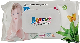 Парфумерія, косметика Вологі серветки дитячі з алое, з клапаном, 72 шт. - Bravo + Wet Towel Wipes