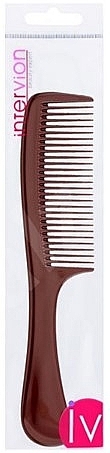 Гребінь для волосся з ручкою, коричневий - Inter-Vion — фото N1