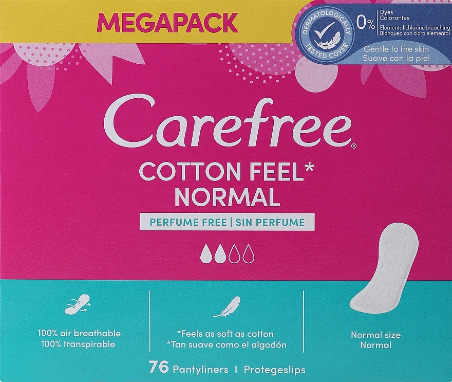 Гігієнічні щоденні прокладки, 76 шт. - Carefree Normal Cotton Fresh — фото N1