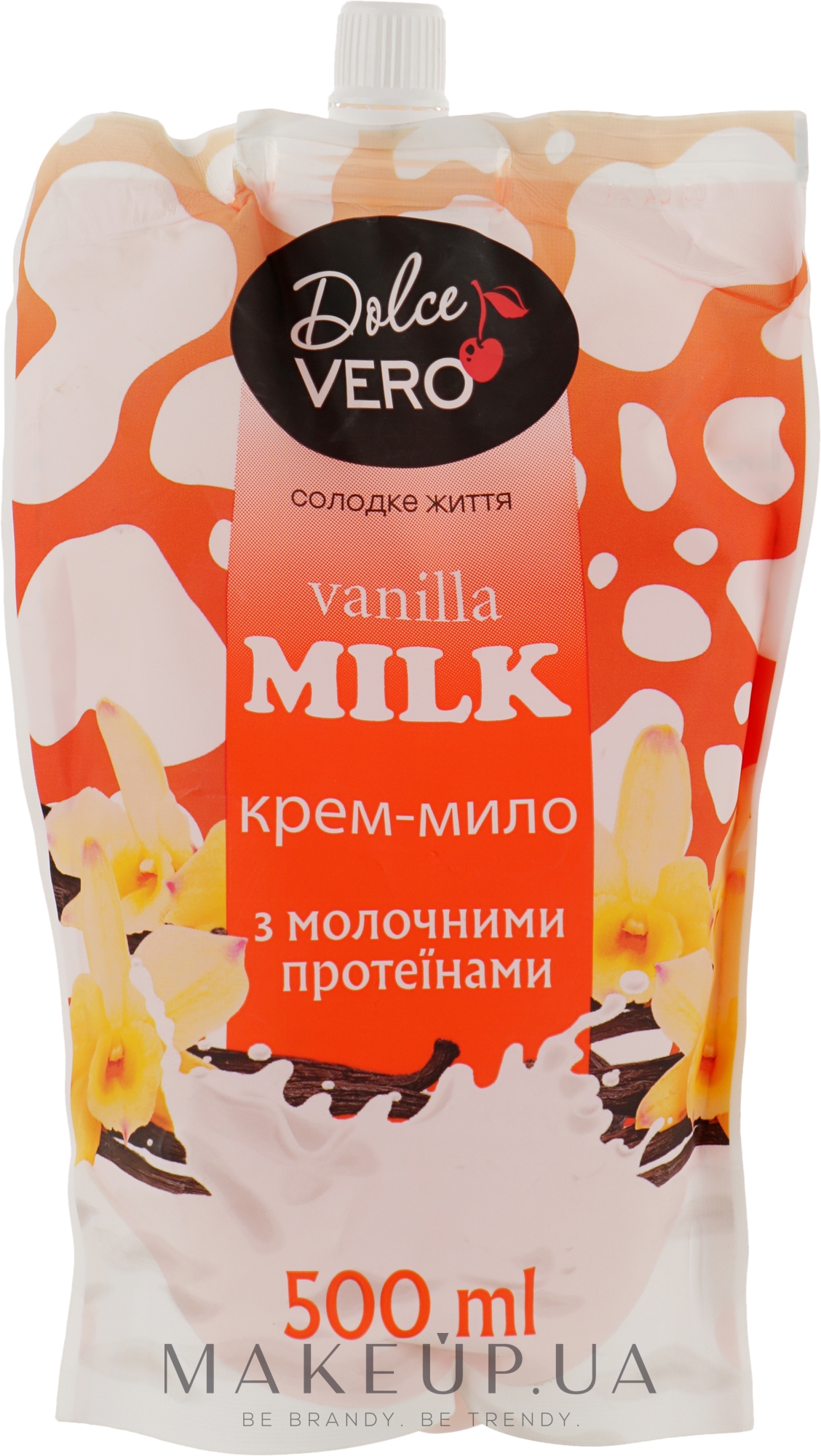 Рідке крем-мило з молочними протеїнами - Dolce Vero Vanilla Milk (дой-пак) — фото 500ml