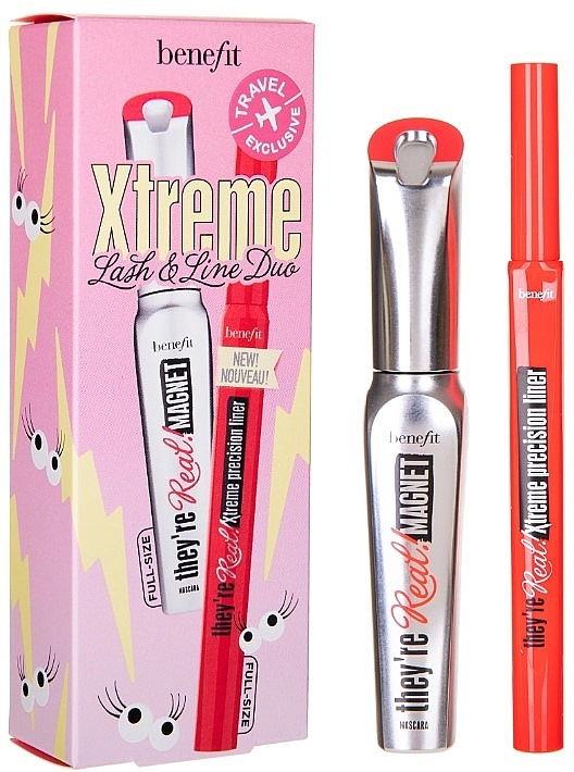 Набор - Benefit They're Real! Xtreme Lash & Line Duo (mascara/9ml + liner/0,35ml) — фото N1