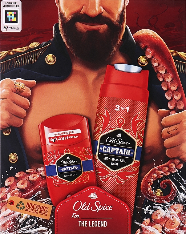 Набор - Old Spice Captain (deo/50g + sh/gel/250ml)  — фото N9