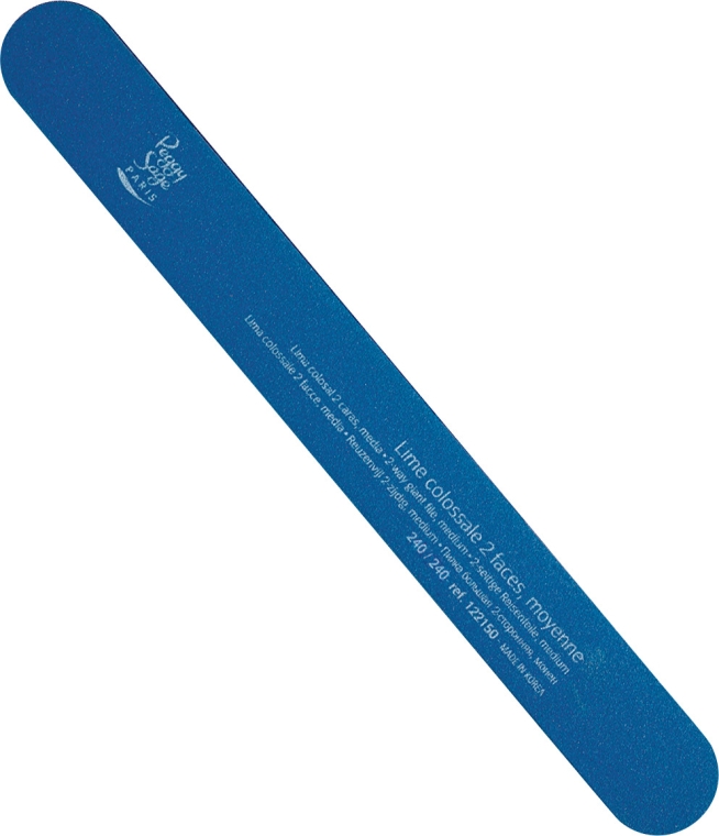 Пилка для ногтей двухсторонняя, 240/240, синяя - Peggy Sage 2-Way Giant Washable Nail File — фото N1