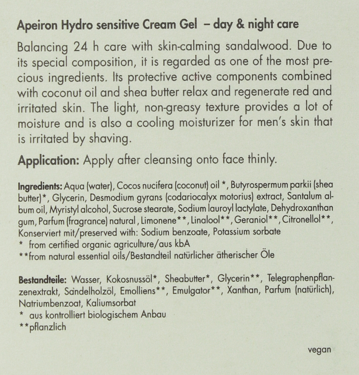 Зволожувальний крем для чутливої шкіри - Apeiron Hydro Sensitiv Cream 24h — фото N3