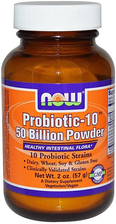 Пробіотик-10, 50 мільярдів, порошок - Now Foods Probiotic-10, 50 Billion Powder — фото N2