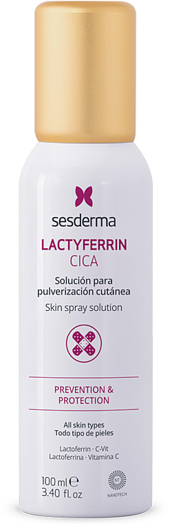 Спрей для тіла "Профілактика та захист" - SesDerma Laboratories Lactyferrin CICA Skin Spray Solution Prevention & Protection — фото N1
