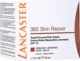 Крем для обличчя, оновлюючий - Lancaster 365 Skin Repair Youth Renewal Rich Cream SPF 15 — фото N3