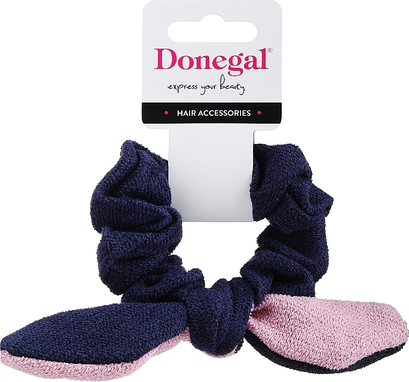 Резинка для волос, темно-синяя с розовым - Donegal FA-5689 — фото N1