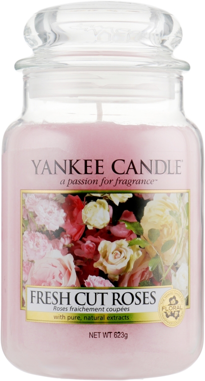 Ароматическая свеча "Свежесрезанные розы" в банке - Yankee Candle Fresh Cut Roses — фото N3
