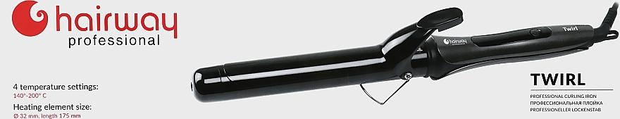Плойка с керамическим покрытием, 32 мм - Hairway Twirl — фото N2