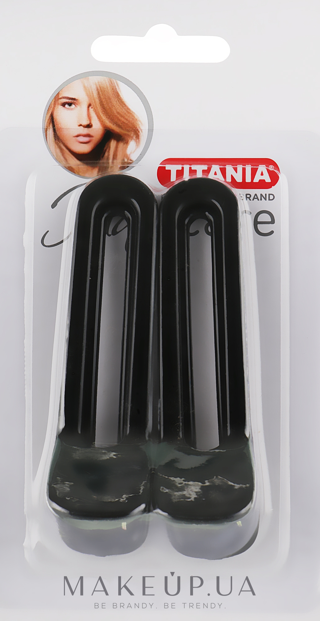 Зажим для волосся 8,5 см, 2 шт, чорний - Titania — фото 2шт