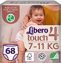 Подгузники-трусики детские Touch Pants 4 (7-11 кг), 68 шт. (2х34) - Libero — фото N1