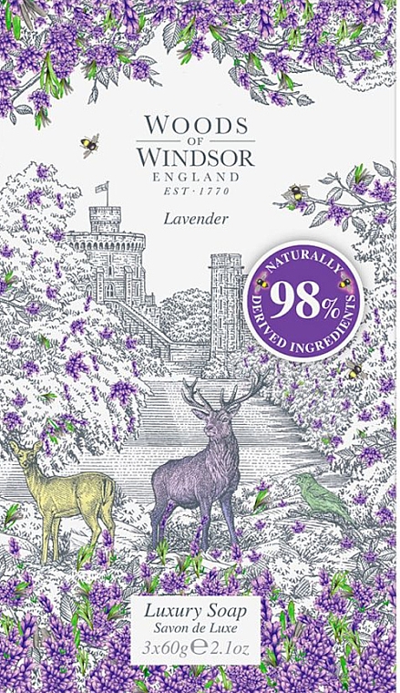 Woods Of Windsor Lavender - Набір мила (soap/3x60g) — фото N1