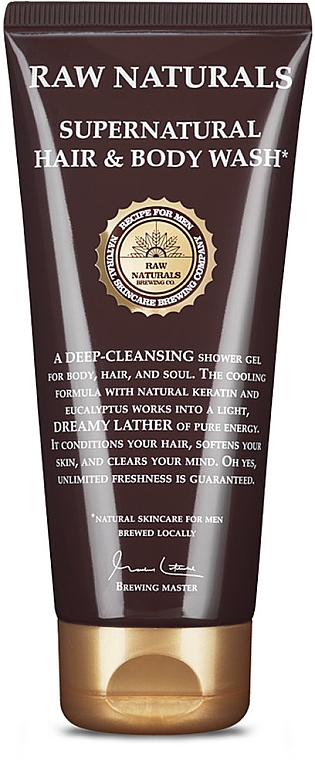 Шампунь-гель для душу - Recipe For Men RAW Naturals Supernatural Hair & Body Wash — фото N1