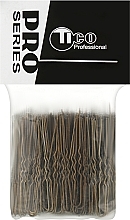 Шпильки для волос волнистые без наконечника 50 мм, коричневые - Tico Professional — фото N1