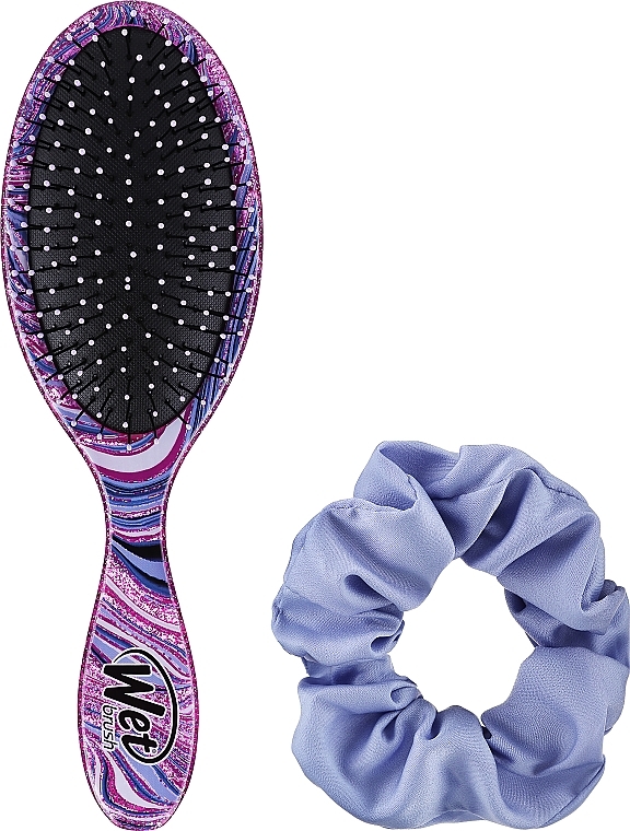 Набір, щітка для волосся + резинка - Wet Brush Swirl Detangle & Style Kit (brush/1pc + scrunchy/1pc) — фото N2