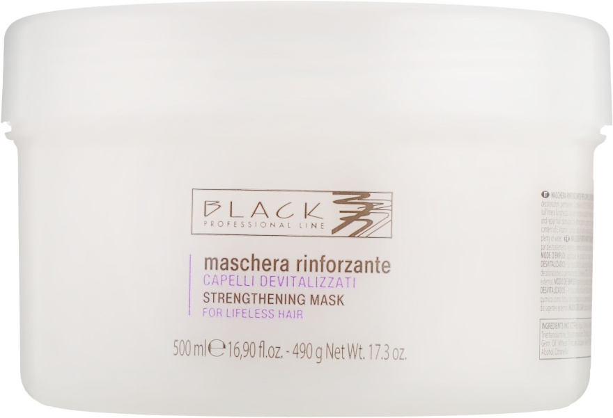 Маска-кондиціонер зміцнювальна для сухого та ослабленого волосся - Black Professional Strengthening Hair Mask — фото N1