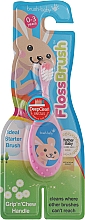 Зубная щетка "Flossbrush", 0-3 лет, розовая - Brush-Baby — фото N1