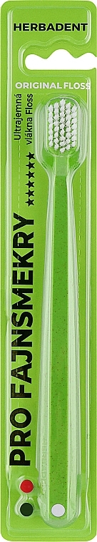 Зубна щітка-флос, ультрам’яка, світло-зелена - Herbadent Toothbrush — фото N1