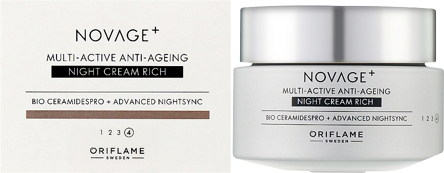 Насичений мультиактивний нічний крем для обличчя - Oriflame Novage+ Multi-Active Anti-Ageing Night Cream Rich — фото N2