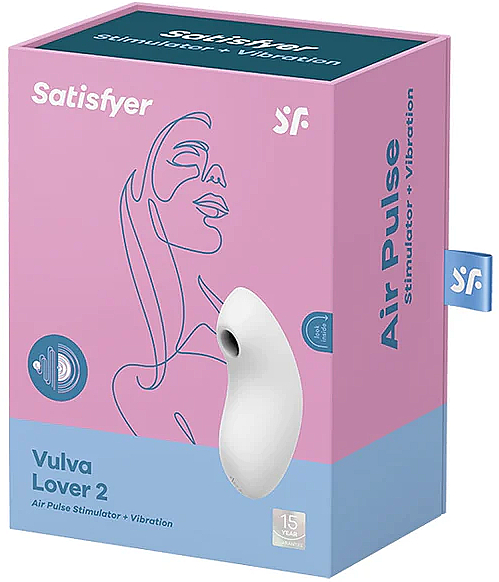 Вакуумний кліторальний стимулятор, білий - Satisfyer Air Pulse Vulva Lover 2