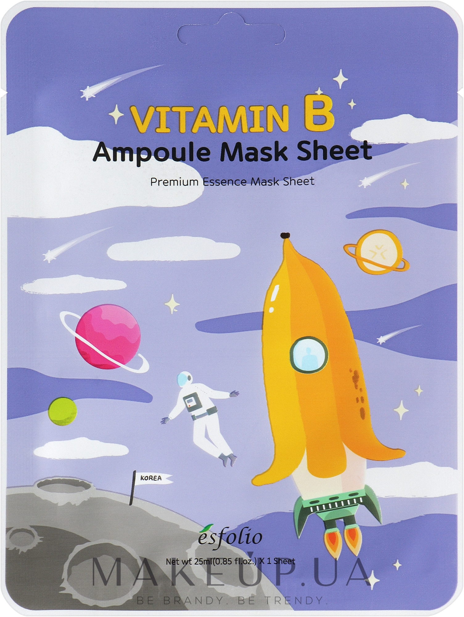 Відновлювальна тканинна маска для обличчя з вітаміном В - Esfolio Vitamin B Ampoule Mask Sheet — фото 23ml