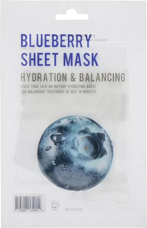Тканевая маска с экстрактом черники - Eunyul Blueberry Hydration & Balancing Sheet Mask — фото N1