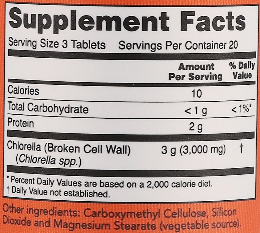 Натуральна добавка Хлорела, 1000 мг - Now Foods Chlorella — фото N4