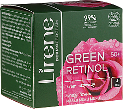 Парфумерія, косметика Живильний нічний крем для обличчя - Lirene Green Retinol Night Cream 50+ *