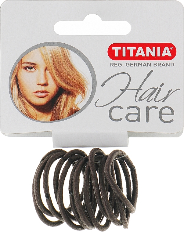 Резинки для волос, эластичный, 2 мм, 12шт, серый - Titania 