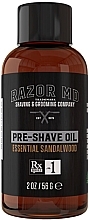 Парфумерія, косметика Олія перед голінням з екстрактом сандалового дерева - Razor MD Pre Shave Oil Essential Sandalwood