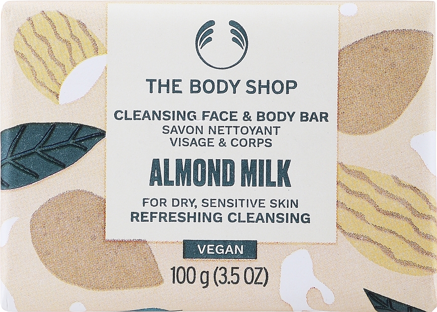 Мило для обличчя і тіла "Мигдальне молочко" - The Body Shop Almond Milk & Honey Soothing & Caring Cleansing Bar — фото N3