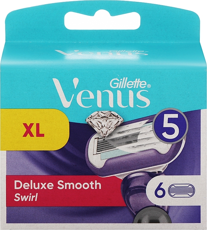 Сменные кассеты для бритья, 6 шт. - Gillette Venus Deluxe Smooth Swirl Refill Blades — фото N1